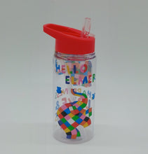 Load image into Gallery viewer, Water bottle with Elmer Patchwork Elephant on
